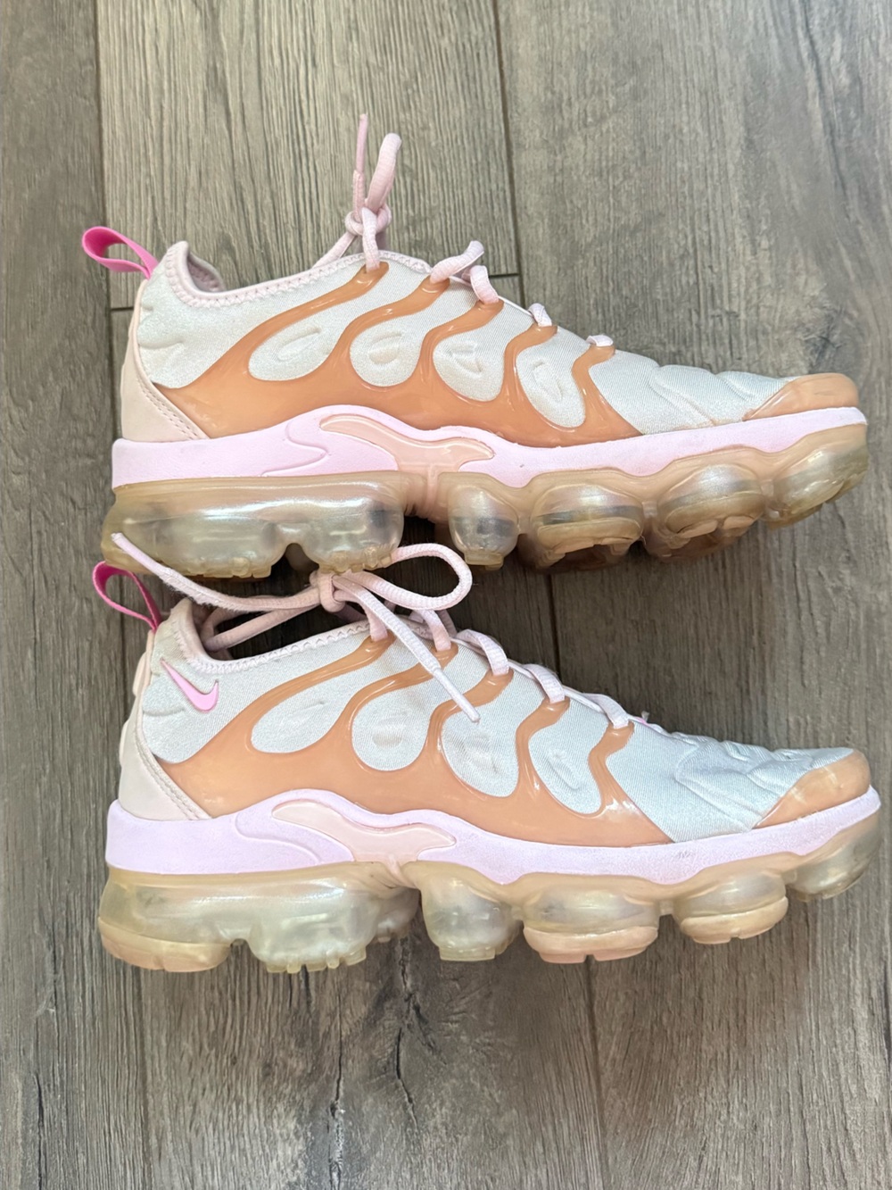 Nike Women’s Pink and Peach Vapormax-Style Sneakers